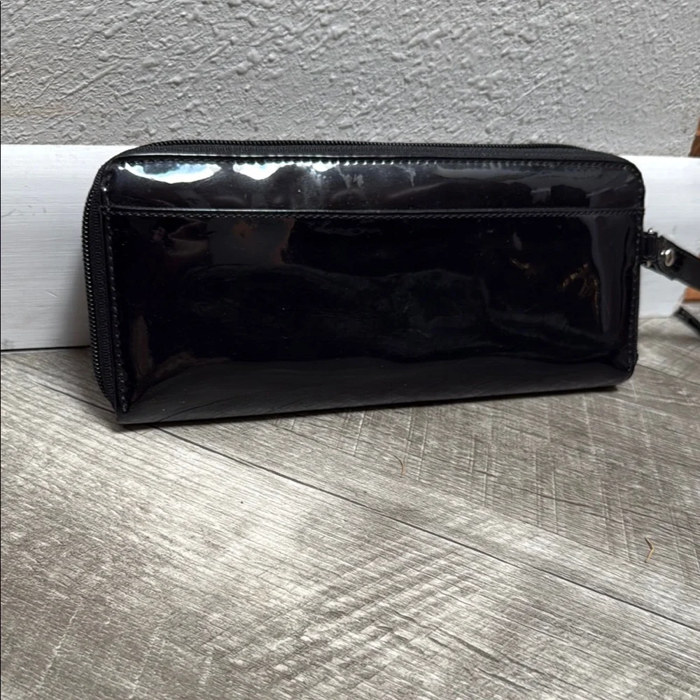 Patent Black Wallet Wristlet - Picture 4 of 13